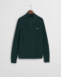 Joustinneulepusero puuvillan ja villan sekoitteesta, vetoketjukaulus