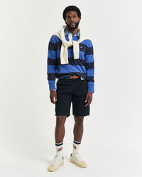 Relaxed fit ‑mitoitetut tvillikankaiset reisitaskushortsit