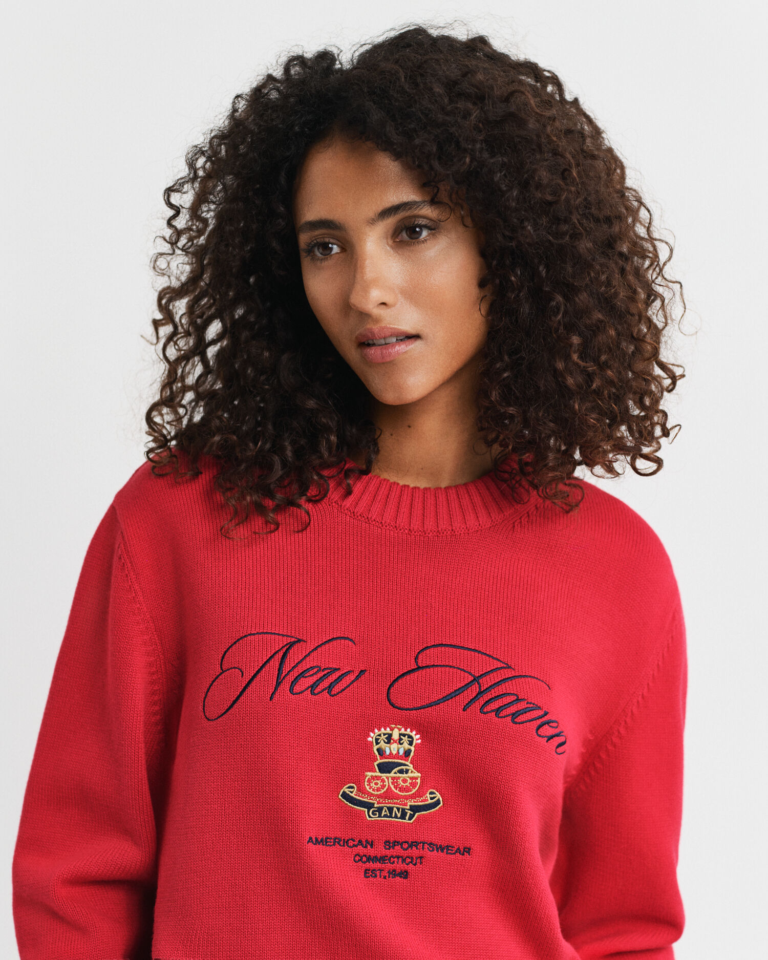 Kuviollinen neulepusero, pyöreä pääntie