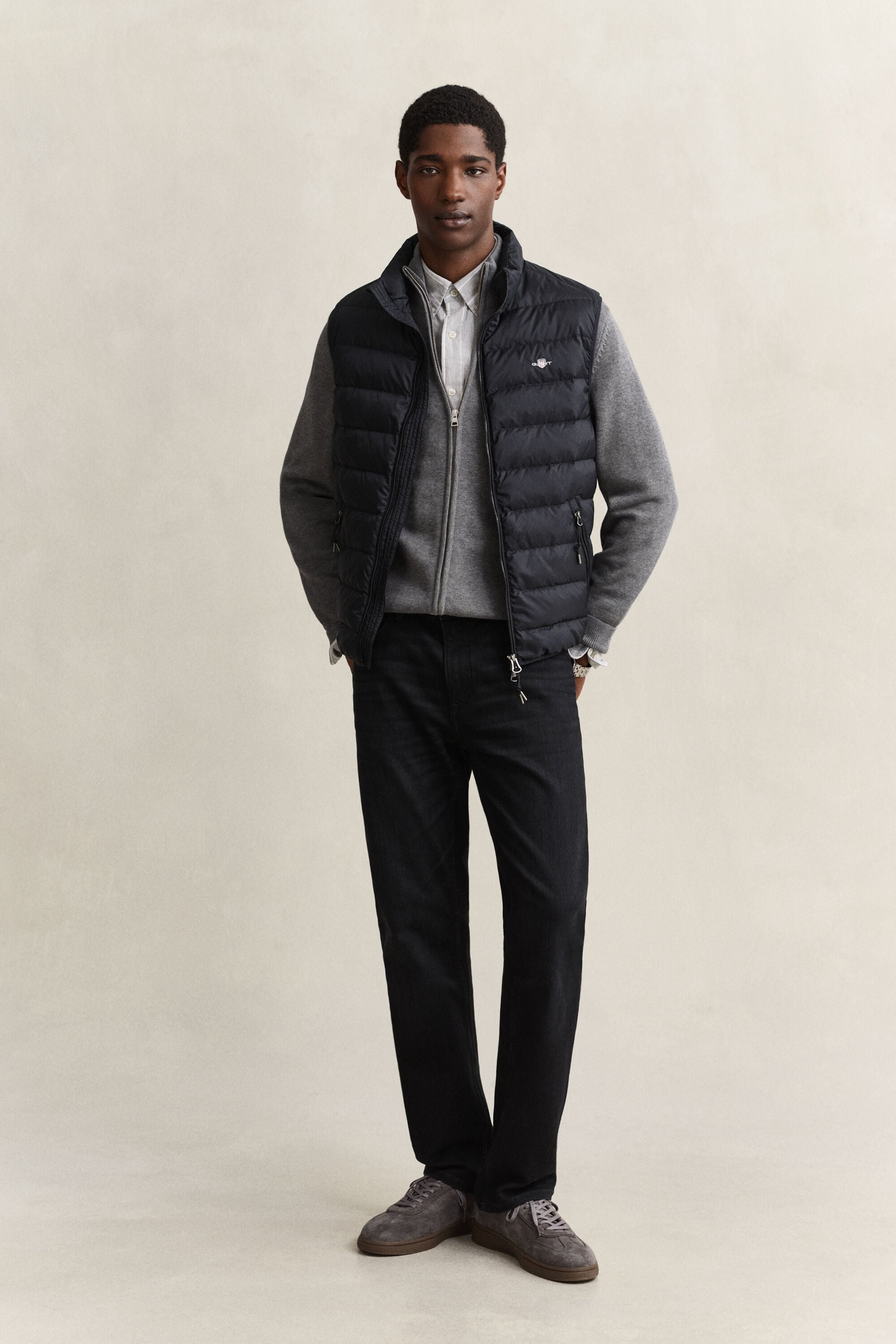 Vetoketjullinen Casual-puuvillaneuletakki