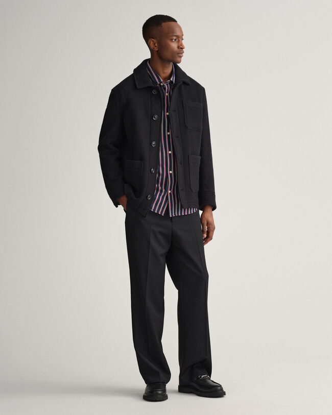 Relaxed fit ‑mitoitettu paita dobby-kudotuilla raidoilla