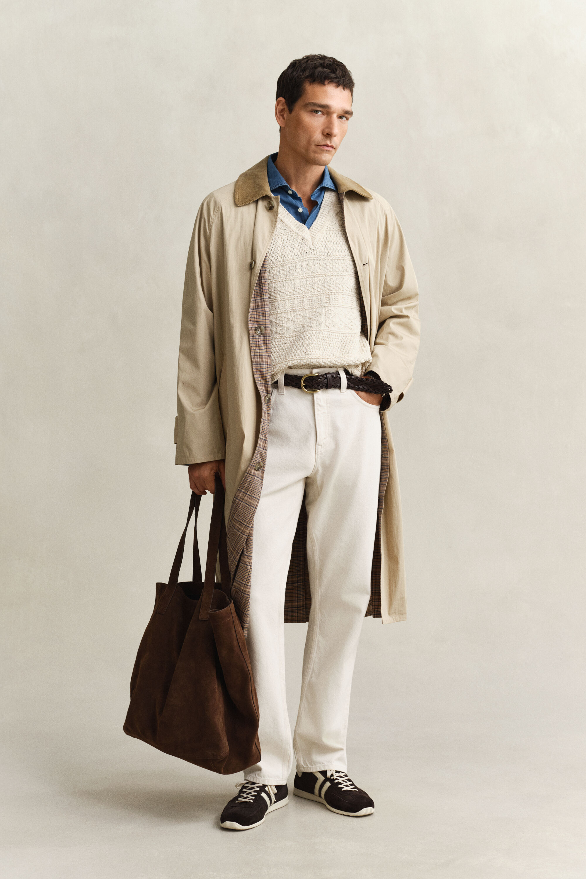 Kohokuvioitu liivi puuvillasekoitetta