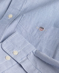 Regular fit -mitoitettu nyppypuuvillainen raitapaita