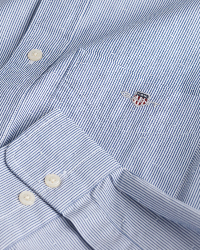 Regular fit -mitoitettu nyppypuuvillainen raitapaita