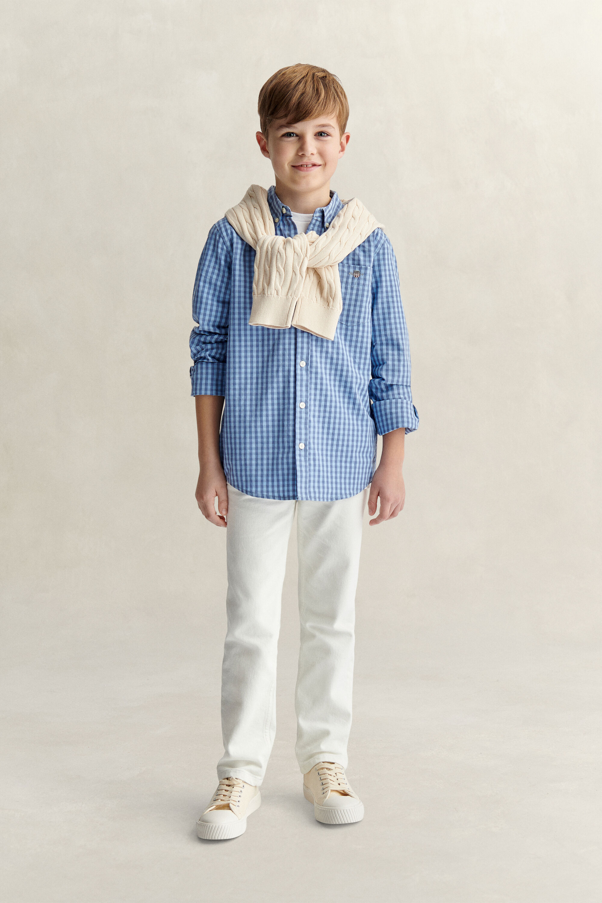 Teen Boys ‑malliston gingham-popliinipaita