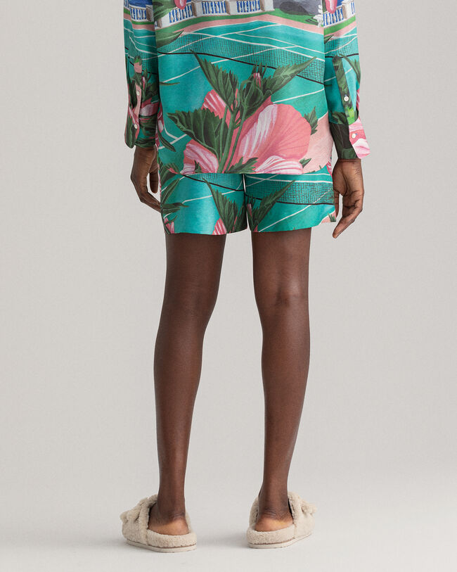 Kiristysnauhalliset Scenery-printtishortsit