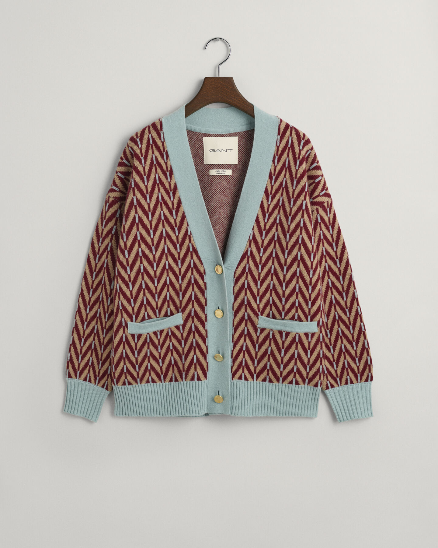 Monis&auml;vyinen kalanruotokuvioinen neuletakki