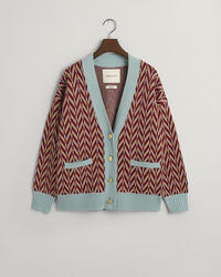 Monis&auml;vyinen kalanruotokuvioinen neuletakki