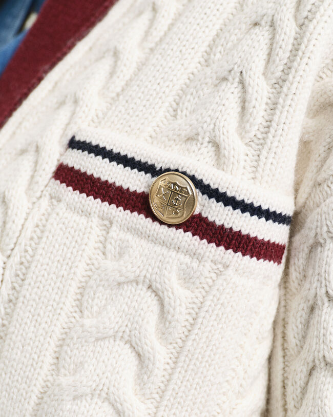 Kontrastiv&auml;rinen palmikkoneuletakki