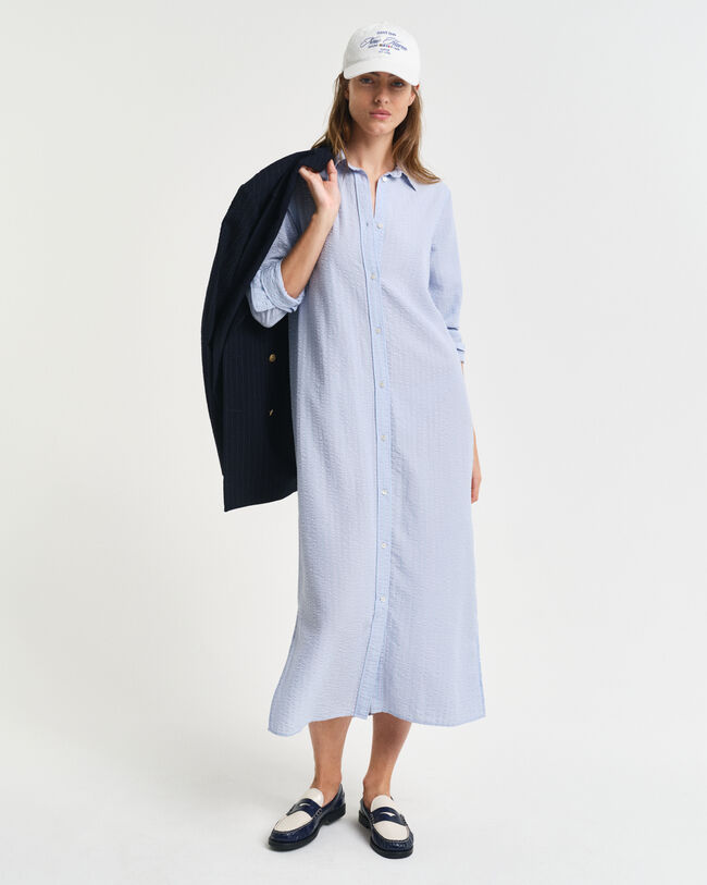 Raidallinen seersucker-mekko