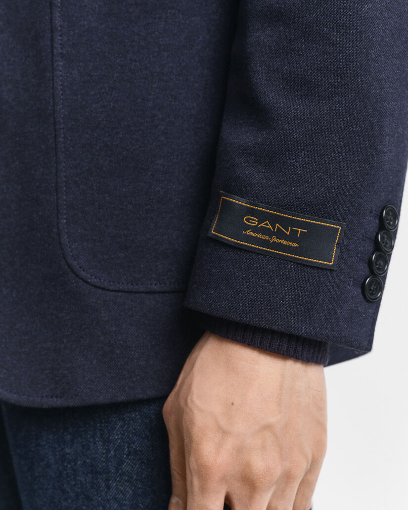 Slim fit ‑mitoitettu kaksivärinen jerseykankainen pikeebleiseri