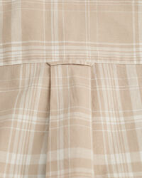 Regular&nbsp;fit ‑mitoitettu lyhythihainen ruutupaita puuvillapellavaa