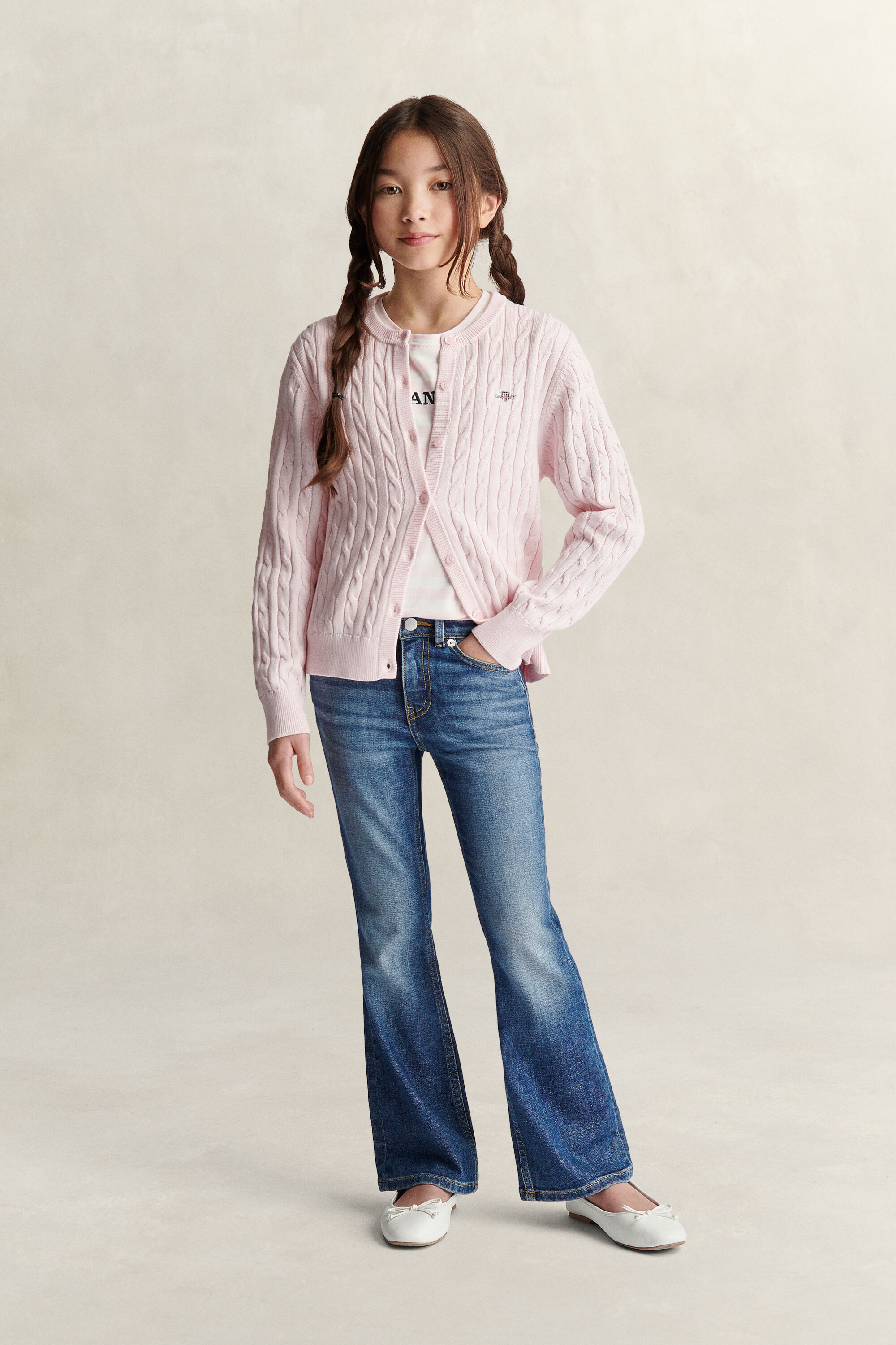 Teen Girls ‑malliston palmikkoneuletakki