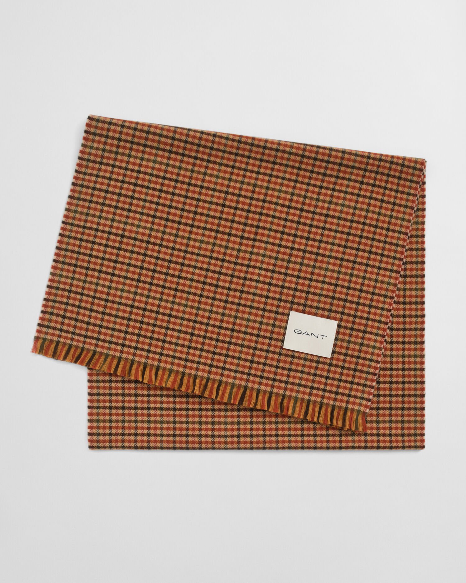 Leveä gingham-ruudullinen villahuivi