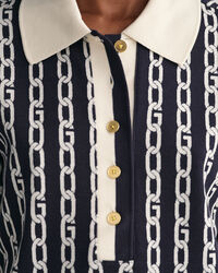 Puolipitkill&auml; hihoilla varustettu Chain-jakardipikeepaita