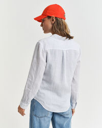 Regular fit ‑mitoitettu raidallinen pellavapaita