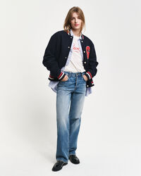 Regular&nbsp;fit ‑mitoitettu raidallinen klassinen oxford-paita