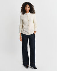 Bukleeneuletakki, pyöreä pääntie