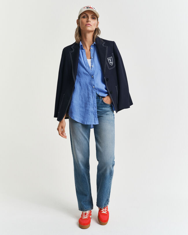 Relaxed fit ‑mitoitettu pellavapaita