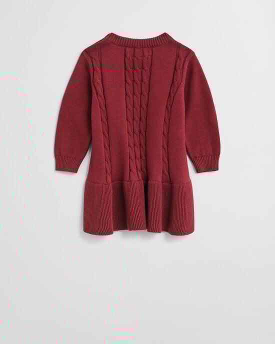 Baby Girl ‑malliston puuvillainen palmikkoneulemekko