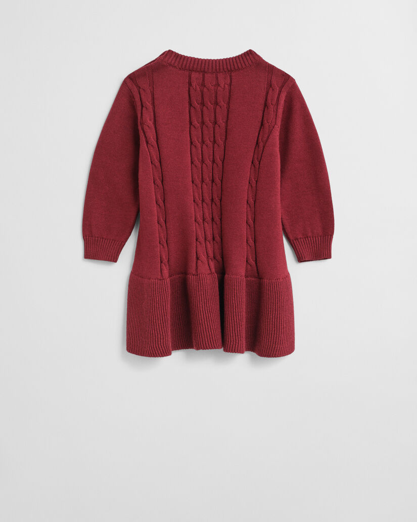 Baby Girl ‑malliston puuvillainen palmikkoneulemekko