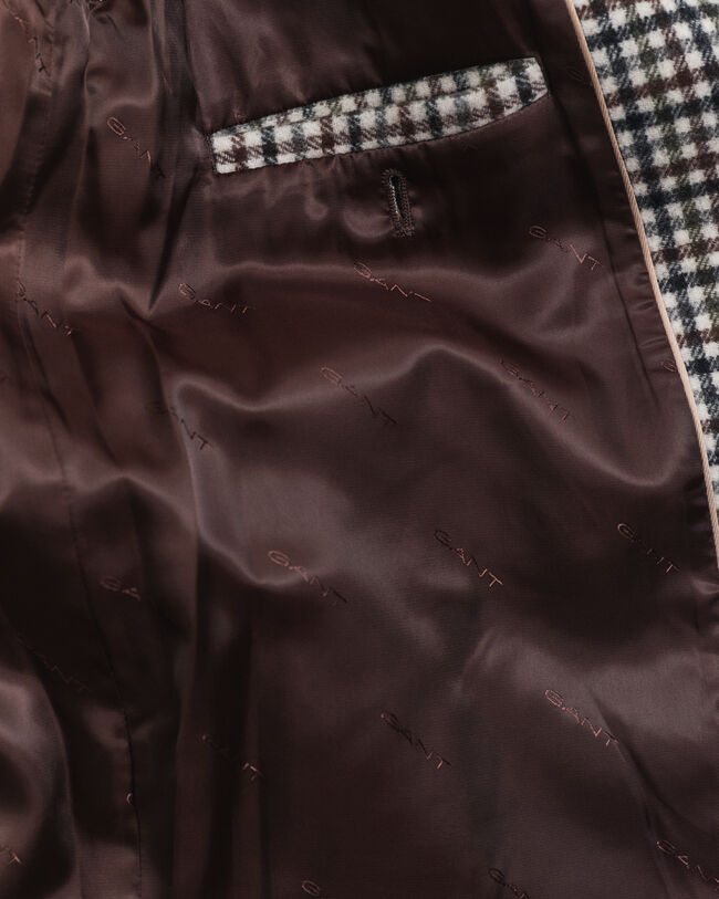 Ruudullinen villasekoitteinen autotakki