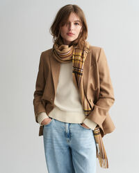 Regular&nbsp;fit ‑mitoitettu flanellinen klubitakki