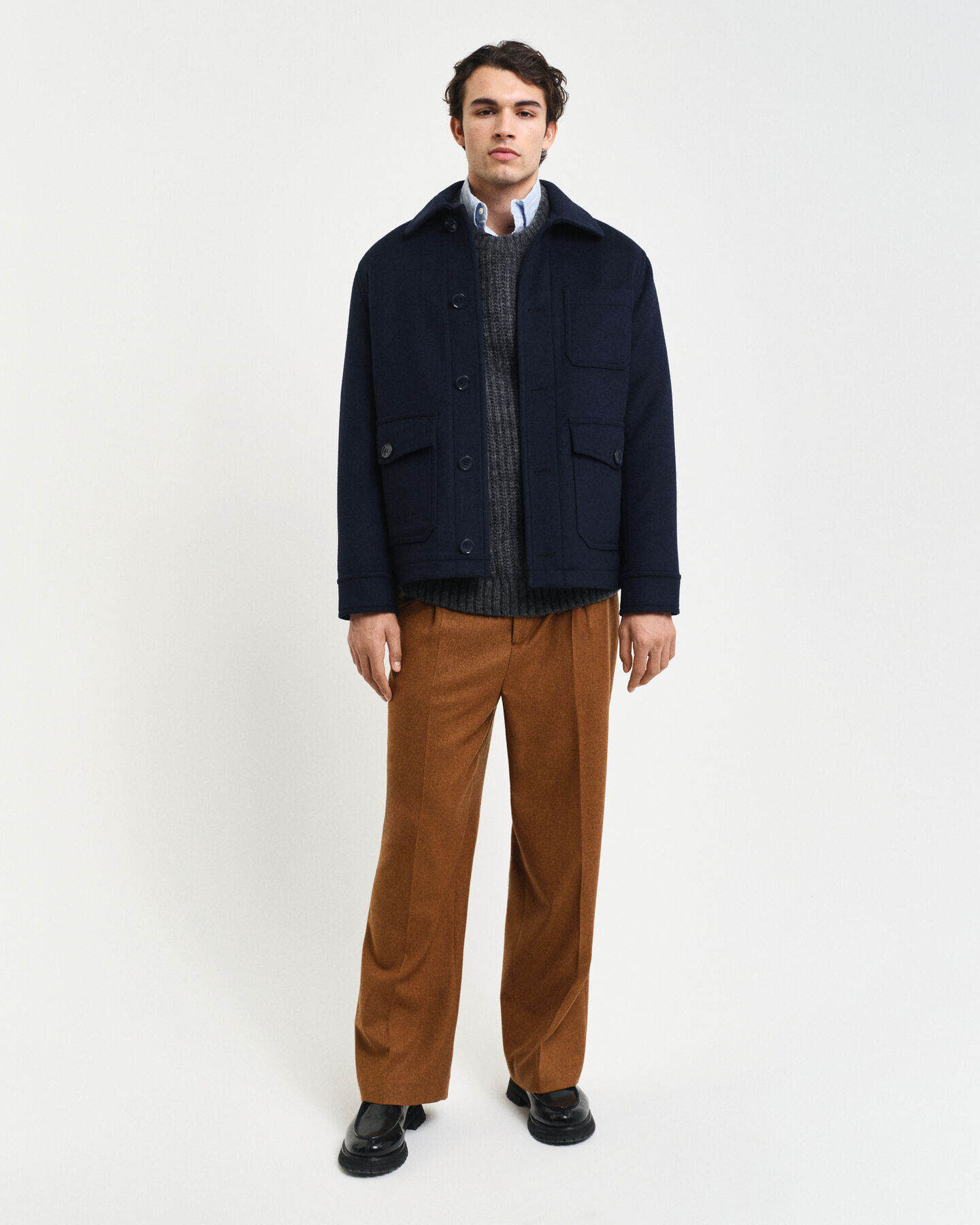 Joustinneulepusero alpakanvillasekoitetta, pyöreä pääntie