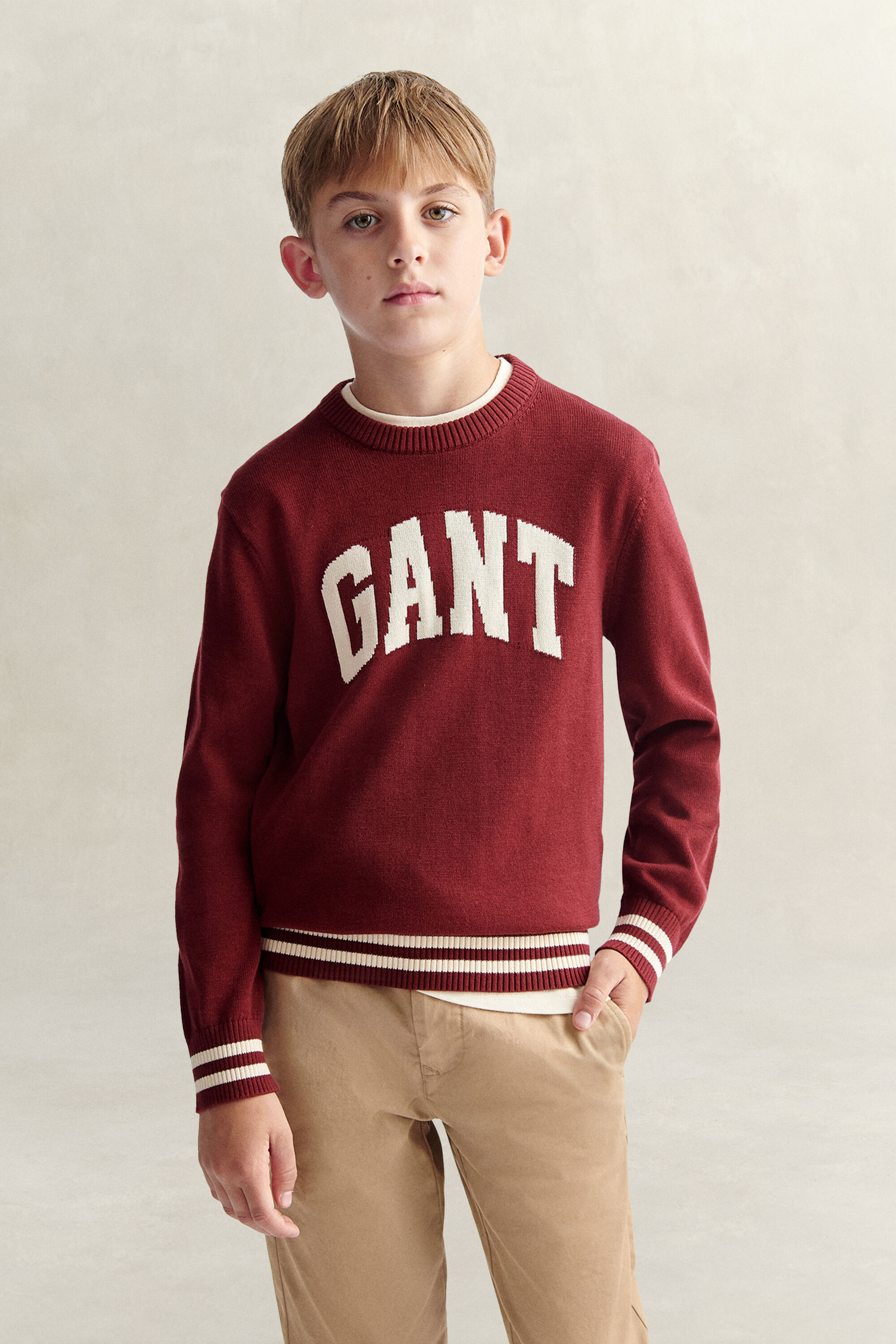 Teen Boys ‑malliston intarsia-neulepusero