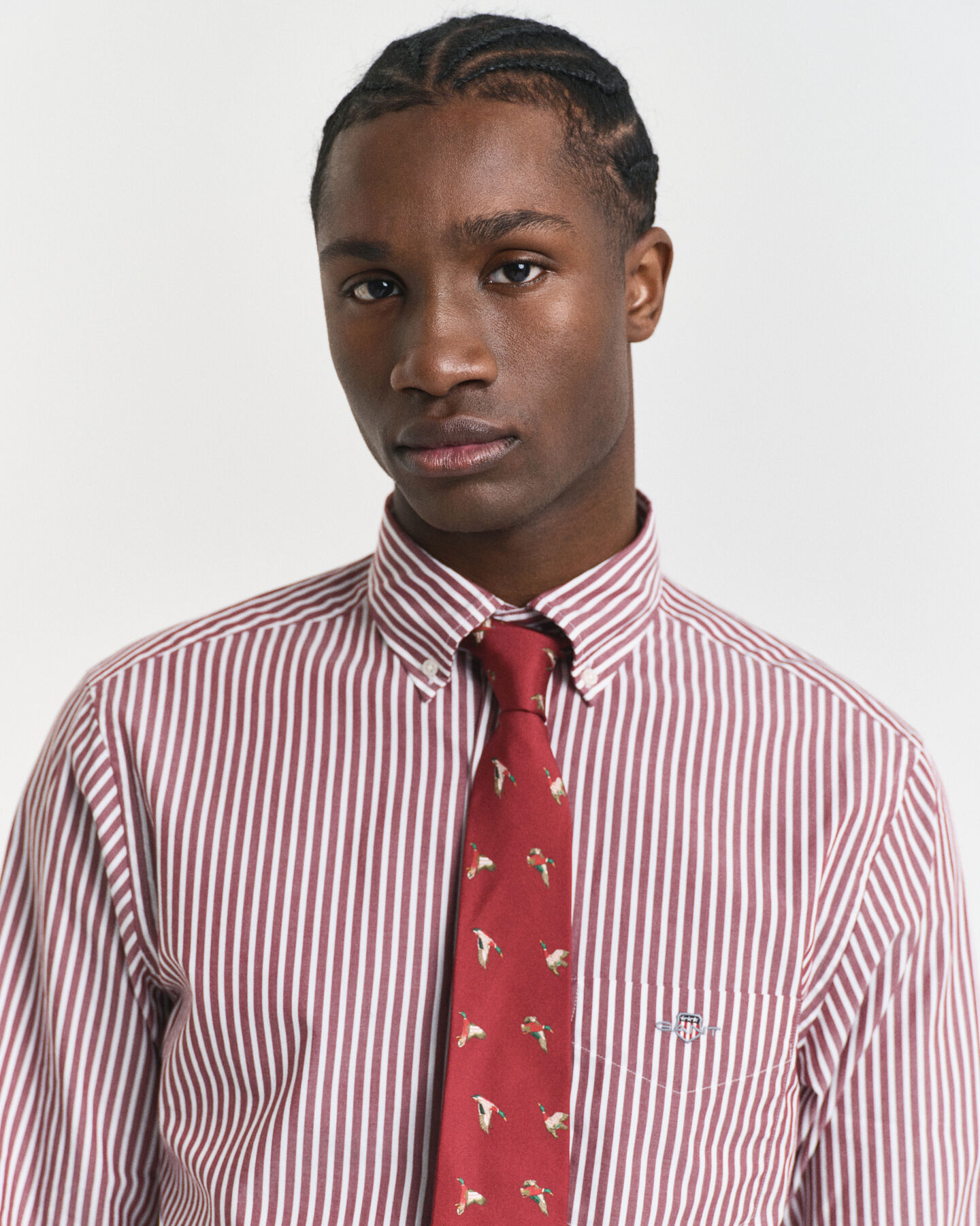 Regular fit ‑mitoitettu raidallinen Classic-popliinipaita