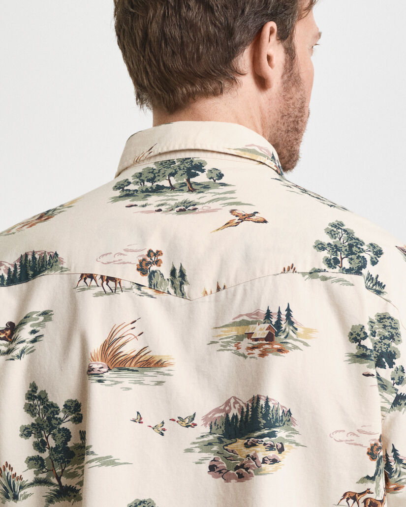 Relaxed fit ‑mitoitettu printtikuvioitu rodeopaita