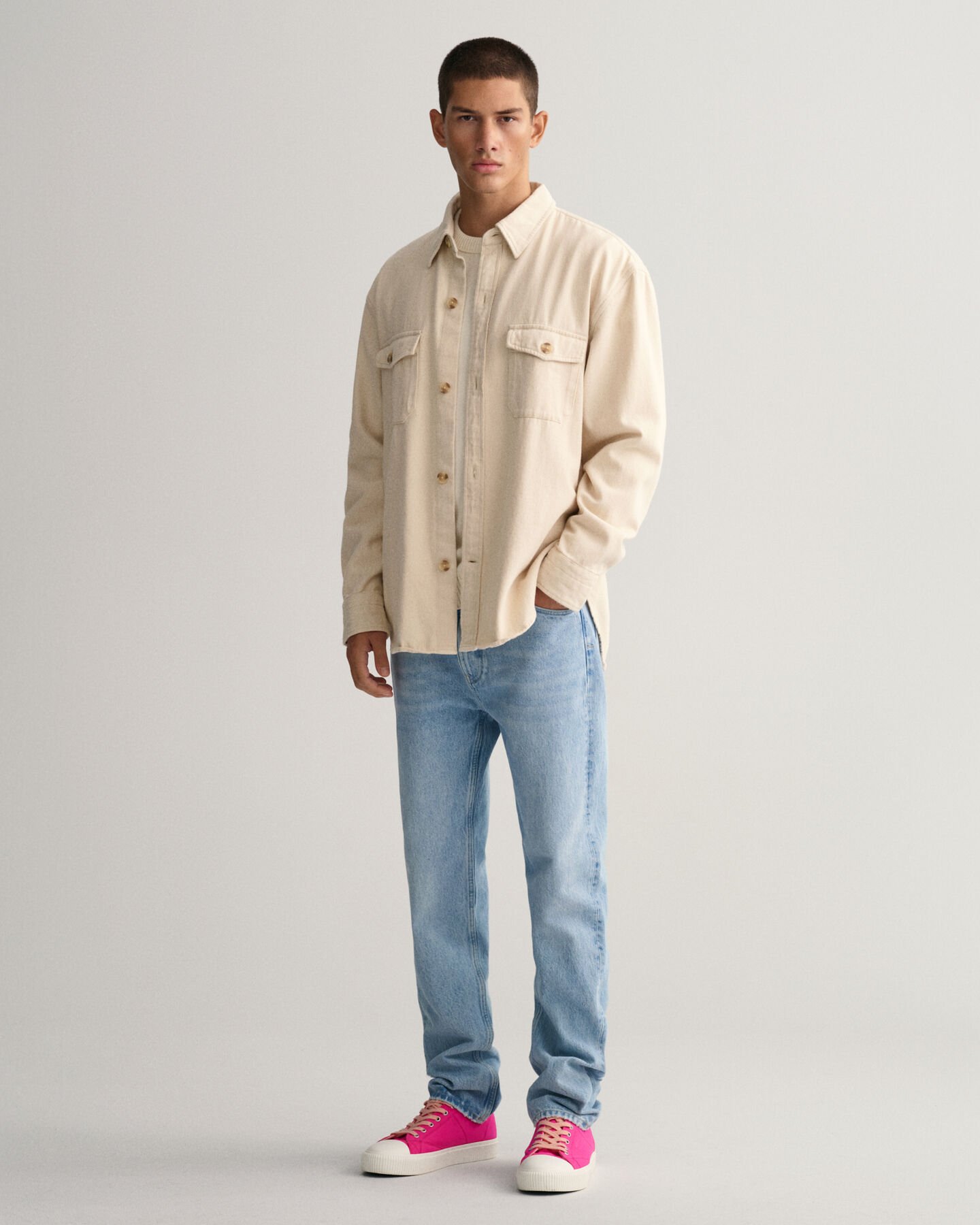 Supima-puuvillaneulepusero, py&ouml;re&auml; p&auml;&auml;ntie