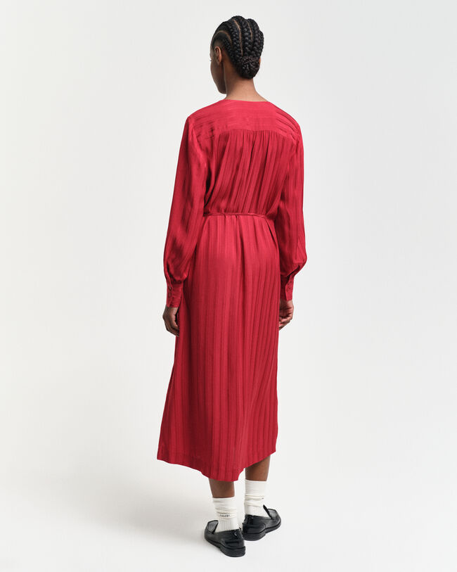 Raidallinen satiinipaitamekko