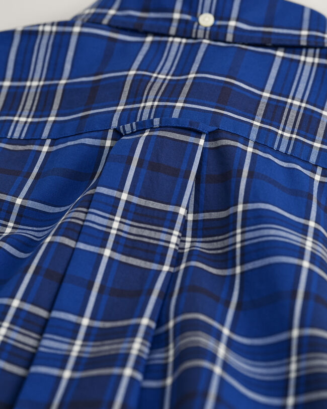 Regular fit ‑mitoitettu ruudullinen popliinipaita