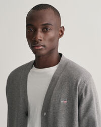 Klassinen puuvillaneuletakki v-pääntiellä