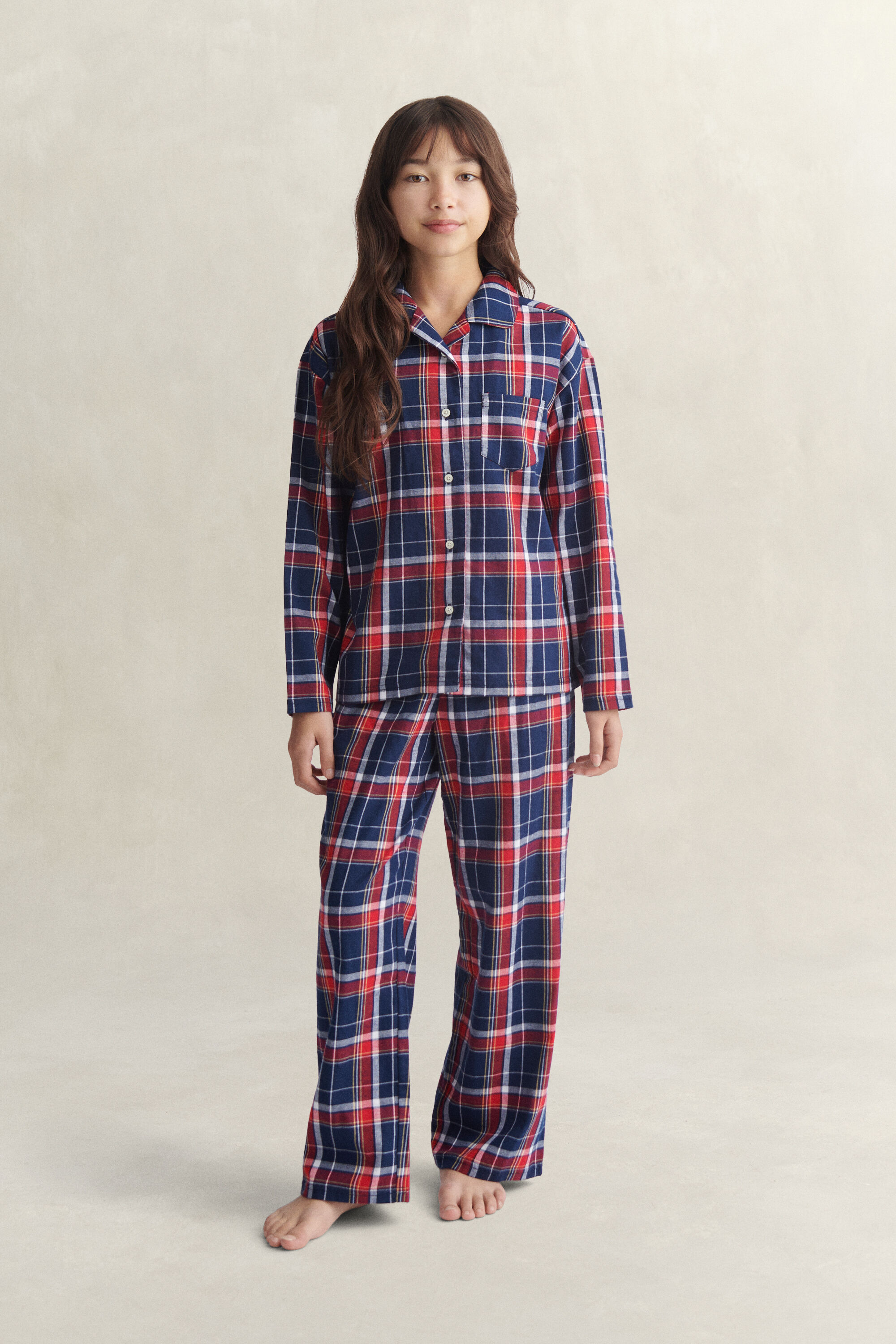 Teens-malliston ruudullinen flanellipyjama