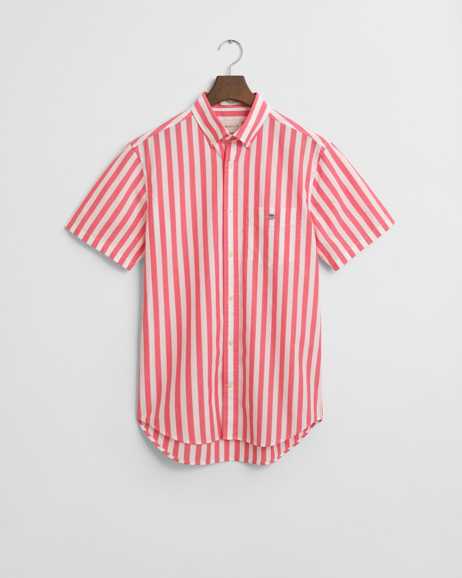 Regular fit ‑mitoitettu lyhythihainen klassinen popliiniraitapaita