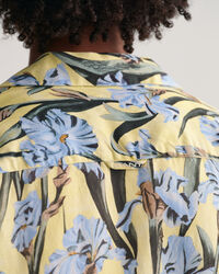 Relaxed fit ‑mitoitettu lyhythihainen Iris Print ‑pellava-lyosellipaita