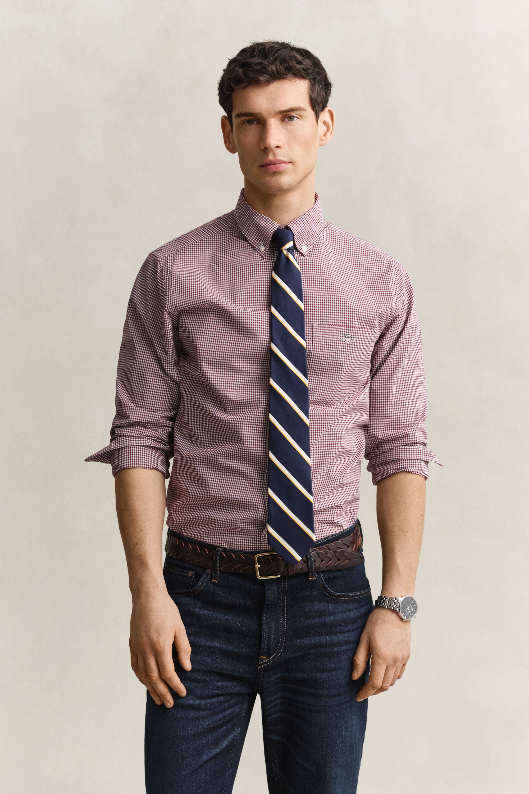 Gingham-ruudullinen Classic-popliinipaita