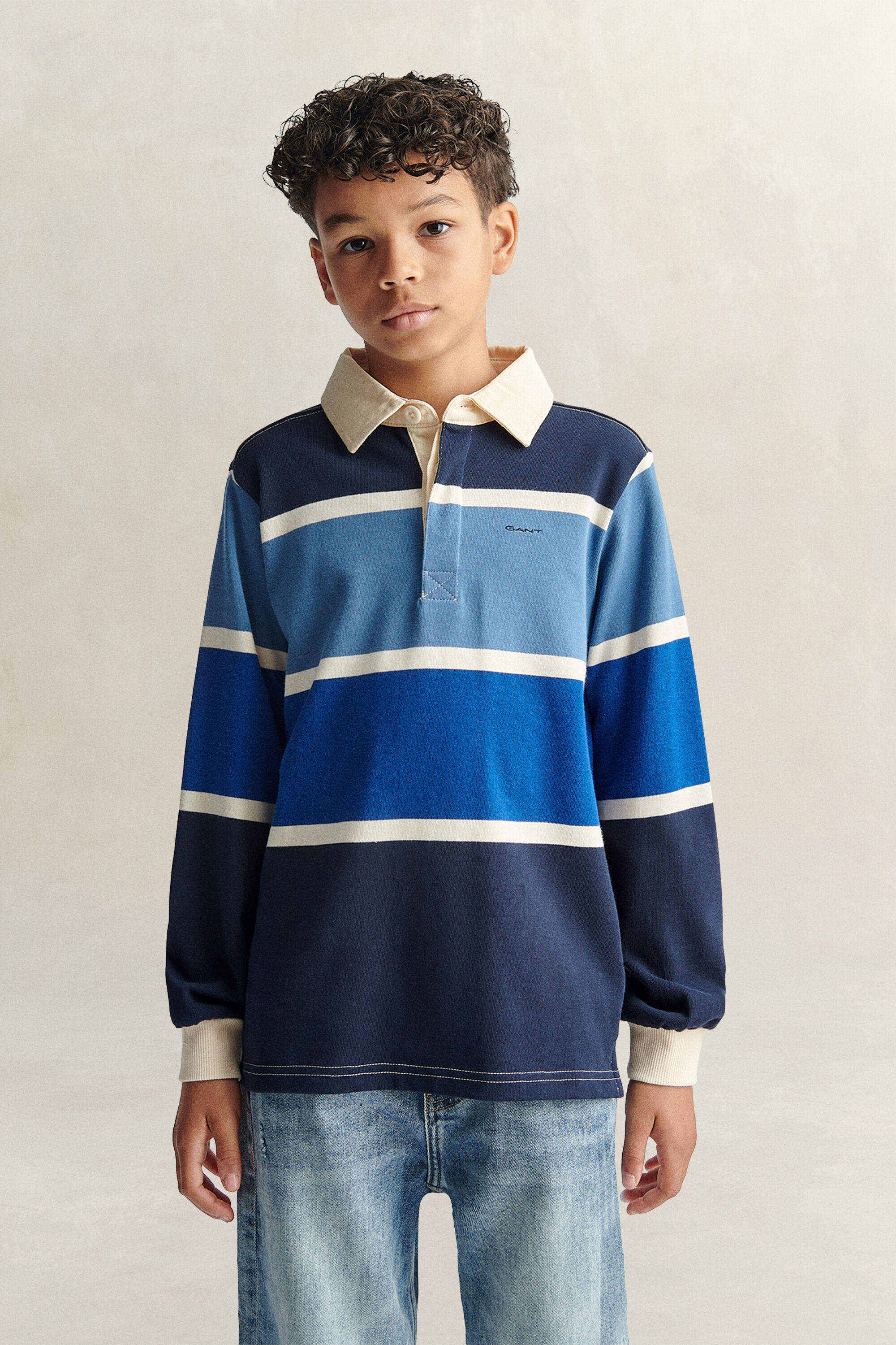 Teen Boys ‑malliston raidallinen Rugger-printtipaita