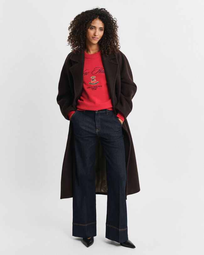 Kuviollinen neulepusero, pyöreä pääntie