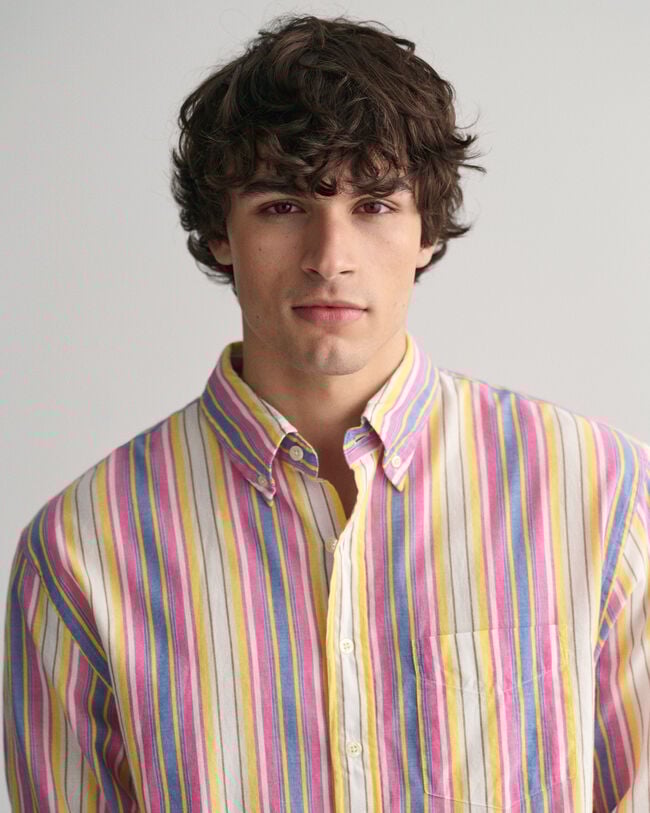 Relaxed&nbsp;fit ‑mitoitettu moniv&auml;riraidallinen paita