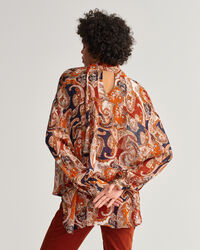 Paisley-kuvioitu rusettipusero