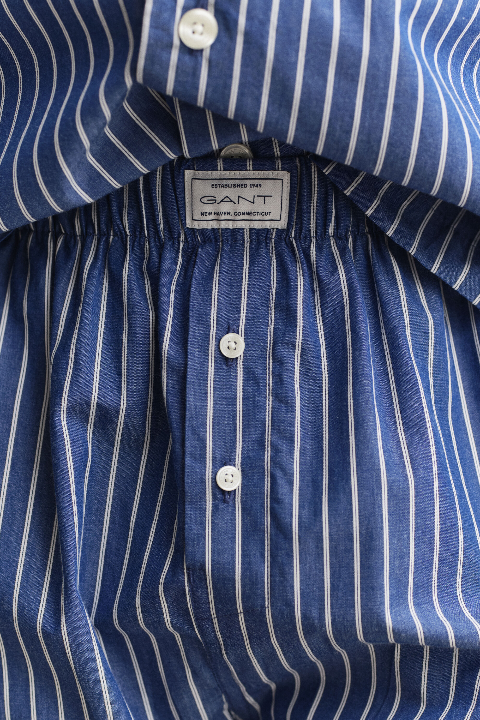 Raidallinen popliinipyjama