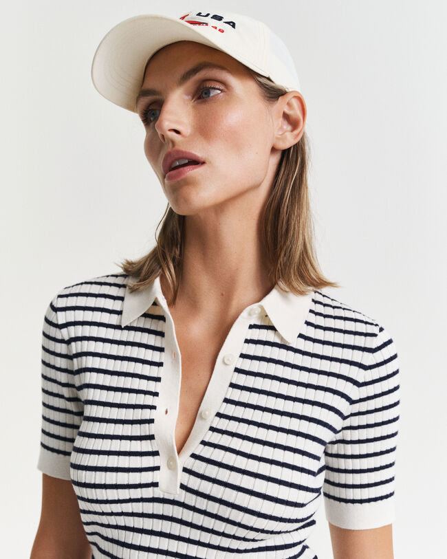 Raidallinen lyhythihainen Rugger‑ribbineule