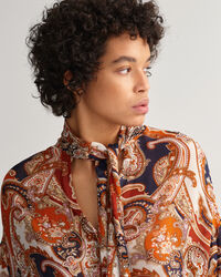 Paisley-kuvioitu rusettipusero