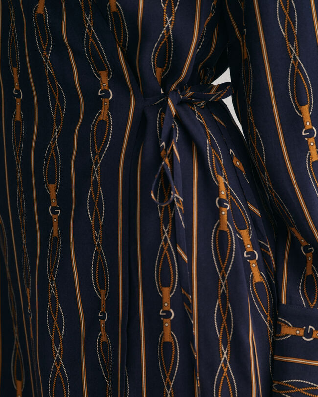 Regular fit ‑mitoitettu raidallinen Rope-kietaisumekko