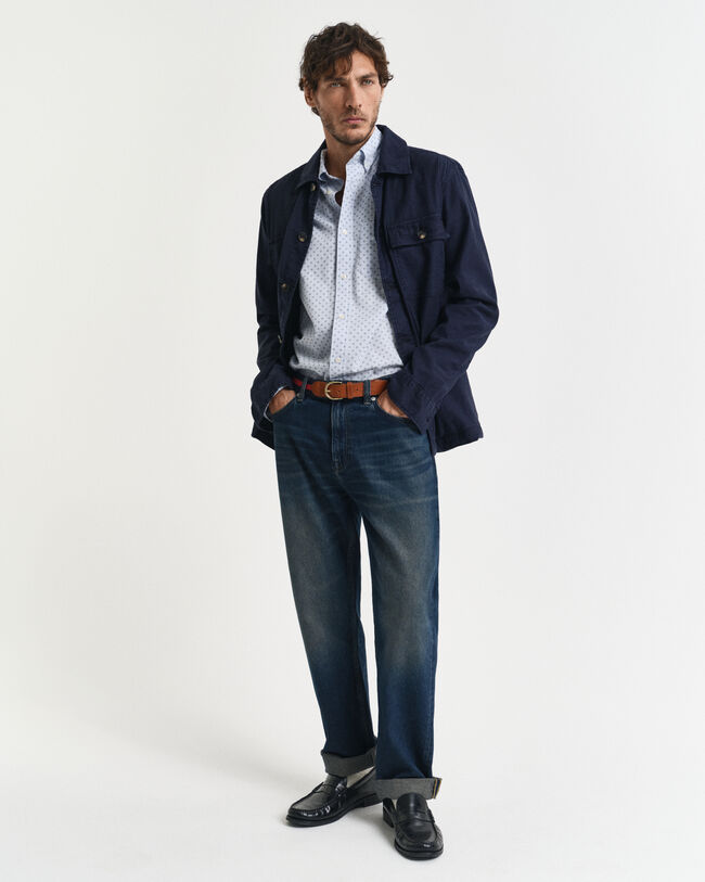 Regular fit ‑mitoitettu pikkukuvioinen paita