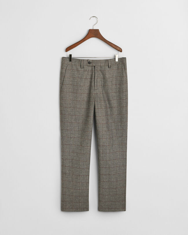 Slim fit ‑mitoitetut ruudulliset puvunhousut