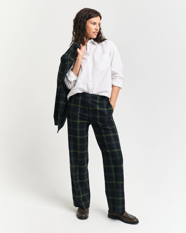 Suoralahkeiset ruudulliset puvunhousut